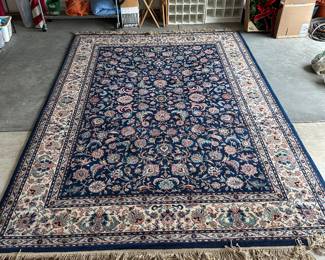 W71 - $375. Karastan Rug. Measures 8.8' x 12'. Indigo Tabriz pattern. 100% wool. 