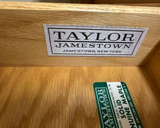 W103 - $250. Taylor Furniture Jamestown NY. Maple. Measures 20" deep x 44" wide x 33" tall. 