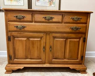W103 - $250. Taylor Furniture Jamestown NY. Maple. Measures 20" deep x 44" wide x 33" tall. 