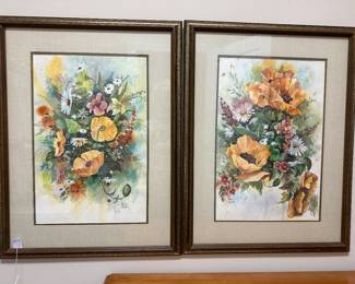 W105 - $75 Each. Original watercolors by Jeannie Clapper. Measures 22" x 29.5". 