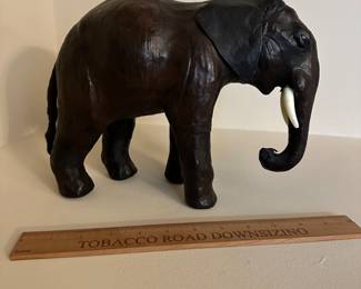 W108 - $30. Real Leather covered elephant sculpture. 