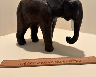 W108 - $30. Real Leather covered elephant sculpture. 