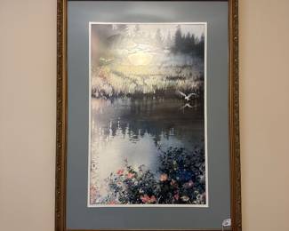 W21 - Framed Print measures 31" x 42". Beautiful frame and matting. 