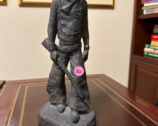 W52 - $20. Michael Garman metal Cowboy Sculpture. 