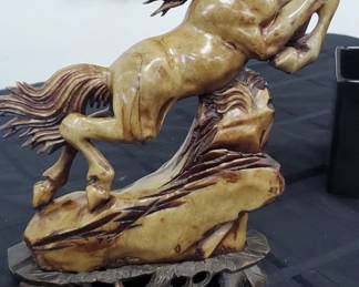 No. 3) Qing Dynasty Shoushan stone carved horse sculpture - $795 (take 50% off)