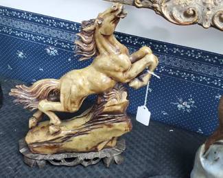 No. 3) Qing Dynasty Shoushan stone carved horse sculpture - $795 (take 50% off)