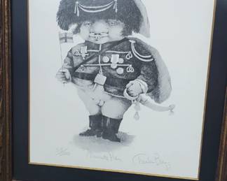 No. 6) Charles Bragg "Minute Man" lithograph signed numbered 55/100 9" x 8" - $125 (take 50% off)