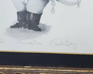 No. 6) Charles Bragg "Minute Man" lithograph signed numbered 55/100 9" x 8" - $125 (take 50% off)