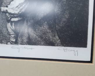 No. 7) Charles Bragg " Cyrano" lithograph signed numbed 38/90 8X6 - $125 (take 50% off)