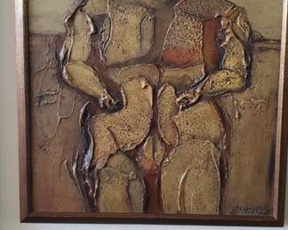 No. 16) mixed media on board painting by listed Florida artist Harrison Wall Covington - 17 1/2" x 21 3/4" - $350 (Take 50% off)