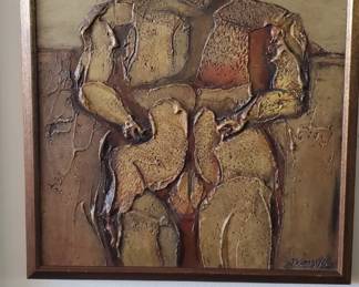 No. 16) mixed media on board painting by listed Florida artist Harrison Wall Covington - 17 1/2" x 21 3/4" - $350 (Take 50% off)