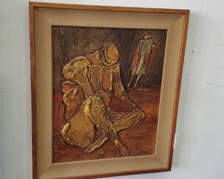 No. 17) mixed media on board painting by listed Florida artist Harrison Wall Covington - $300 (Take 50% off)