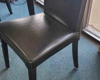 No. 20) contemporary round (42") glass-top black table with a pair of black chairs - $300 (Take 50% off)