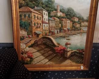 No. 22) large oil painting on canvas Italy Tuscany scene by artist J. Christina - 48" x 72" - $1500 (Take 50% off)