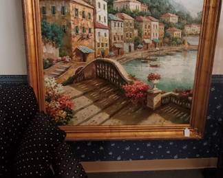 No. 22) large oil painting on canvas Italy Tuscany scene by artist J. Christina - 48" x 72" - $1500 (Take 50% off)