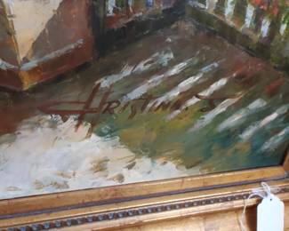 No. 22) large oil painting on canvas Italy Tuscany scene by artist J. Christina - 48" x 72" - $1500 (Take 50% off)