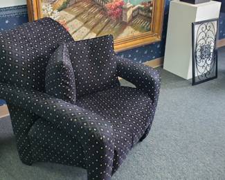 No. 24) contemporary black chair with pillows - $195 (Take 50% off)
