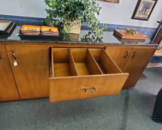 No. 25) custom-made bar sideboard cabinet with marble or granite top - 84" long, 20" deep, 34" tall - $395 (Take 50% off)