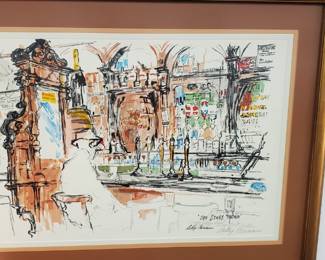 No. 26) "The Stag Head" lithograph by Leroy Neiman - 23" x 33" - $350 (Take 50% off)
