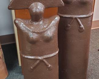 No. 28) Pair of Fertility Statues circa 80's 29" and 32" tall - $395 (Take 50% off)