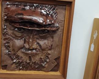 No. 31) mid-century ceramic art by listed Florida artist Harold Nosti - 13" x 14" $300 (Take 50% off)