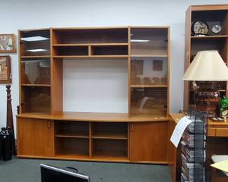 No. 33) entertainment center cabinet - 86" wide 74" tall - top is removable - $295 (Take 50% off)