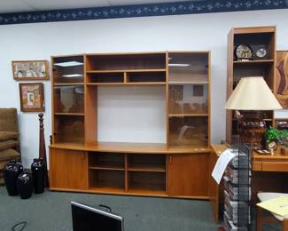 No. 33) entertainment center cabinet - 86" wide 74" tall - top is removable - $295 (Take 50% off)