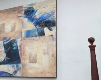 No. 36) large painting by artist Alberto Sadinio - 38" x 38" - $200 (Take 50% off)