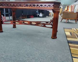 No. 37) glass-top Asian style dining table 48" x 80" - $950 (Take 50% off)