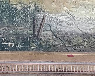 No. 39) antique oil painting signed - 24" x 36" - $450 (Take 50% off)