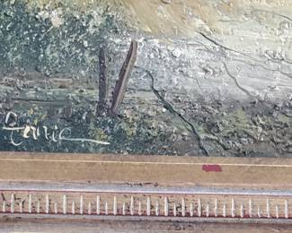 No. 39) antique oil painting signed - 24" x 36" - $450 (Take 50% off)