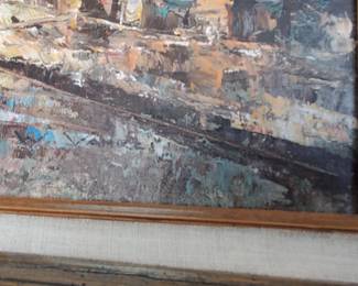 No. 40) Oil painting on canvas Paris street scene signed by artist - 20" x 24" - $325 (Take 50% off)