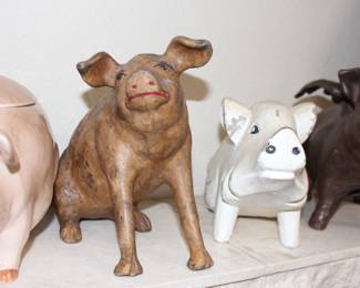 hand painted piggy art from Mexico