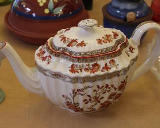 RARE! Spode India Tree teapot with curved spout