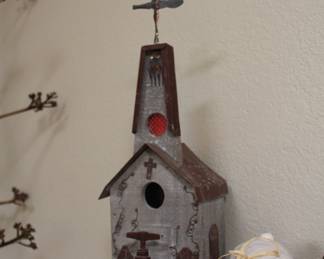 Folk art - handmade church, the cross made of fork, etc