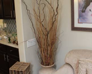 The wine rack on the left is made of twigs! Very cool and rustic