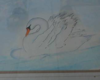 Swan Art in Frame