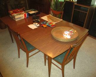 Mid century dining table and 4 chairs