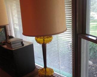 Mid century lamps pair of