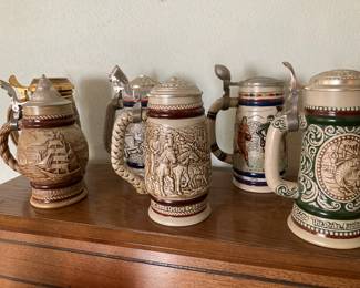 Avon collectible steins - many with boxes