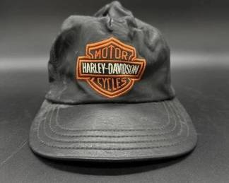Vintage leather harley davidson hat