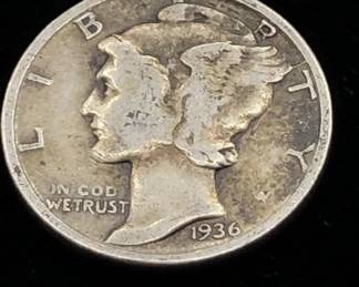 Vintage silver mercury dime