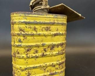 Vintage WWI Yellow gas mask cannister