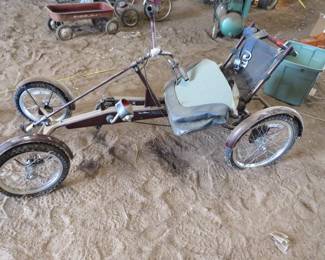 Lot 42. Nordic Track ForeRunner 4-wheel recumbent bicycle. Needs steering repair