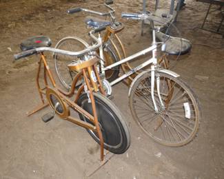 Lot 64. Two Schwinn exercise bikes and one Roadmaster bicycle