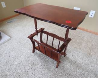 Lot 75. Magazine rack/table&nbsp; 14"W x 24"H x 24"D