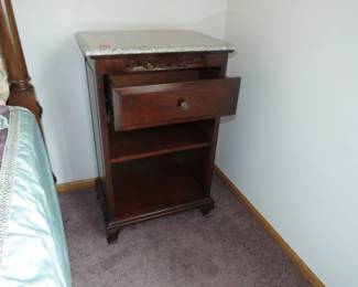 Lot 77. Marble-topped night stand&nbsp; 22"W x 34"H x 15"D
