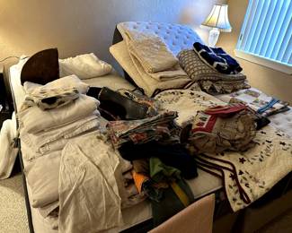 King size bed with automatic controls.  lots of linens.