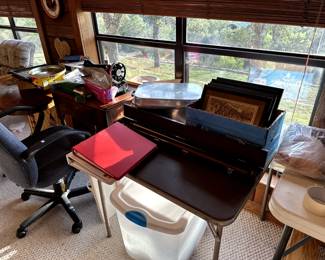 Office chair, large roaster and stuff.