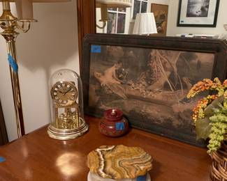 Vintage art piece.  Great clock!  Art piece and clock have sold